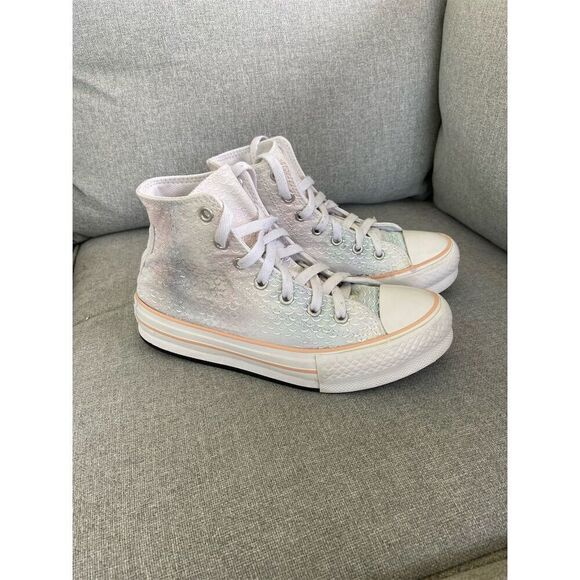 Converse Other - Converse Chuck Taylor All Star Mermaid Lift Platform High Top Sneakers Teens 3